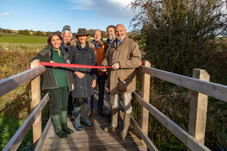 Cutting the ribbon