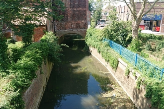 River Biss looking downstream towards Handle House 