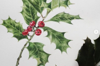 Holly Botanical Painting 