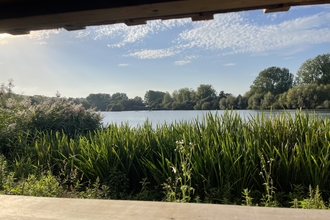 View from hide at Langford Lakes