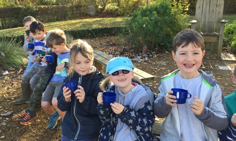 Children with hot chocolates