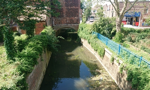 River Biss looking downstream towards Handle House 