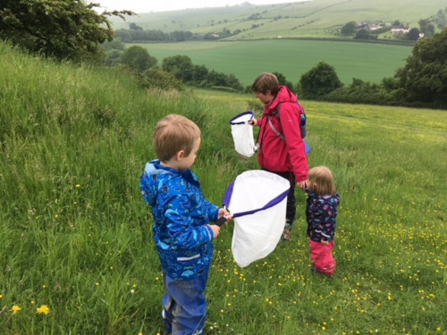 Children with butterfly nets