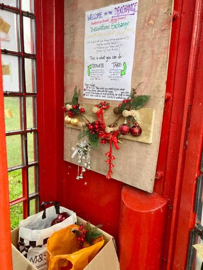 Phone box christmas decorations