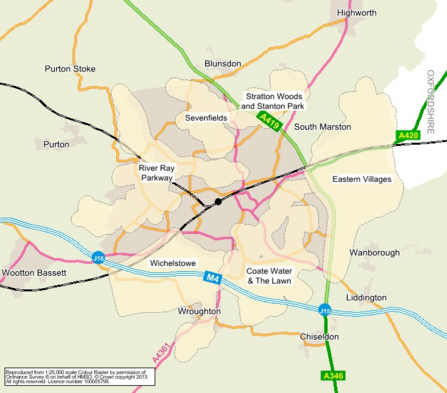 Map of Swindon infrastructure