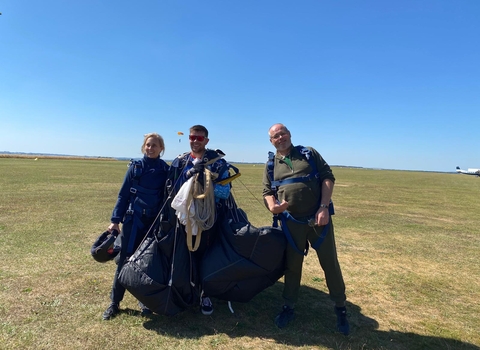 Fundraisers after skydive